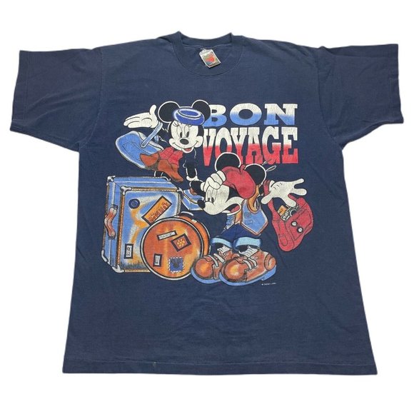 Vintage 90’s Mickey And Minnie Mouse T Shirt by Disney Single Stitched Size L - Picture 1 of 9